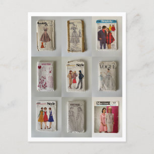 Cartão Postal Padrões Vintage Dress