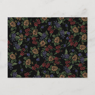 Cartão Postal Padrões Vintage Summer Flowers