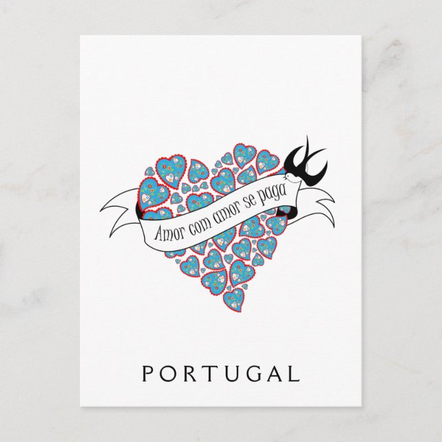 Cartão Postal Paga-se o amor com amor (Frente)