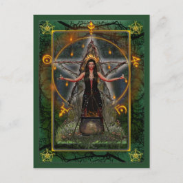 Cartão Postal Pagan Postcard - Bruxa Spellweaver 'Verde ~ Terra'