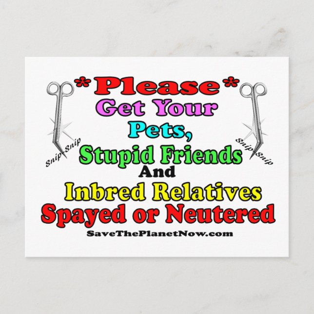 Cartão Postal Pagar ou Neuter (Frente)