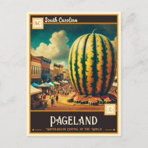 Cartão Postal Pageland, Carolina do Sul Vintage