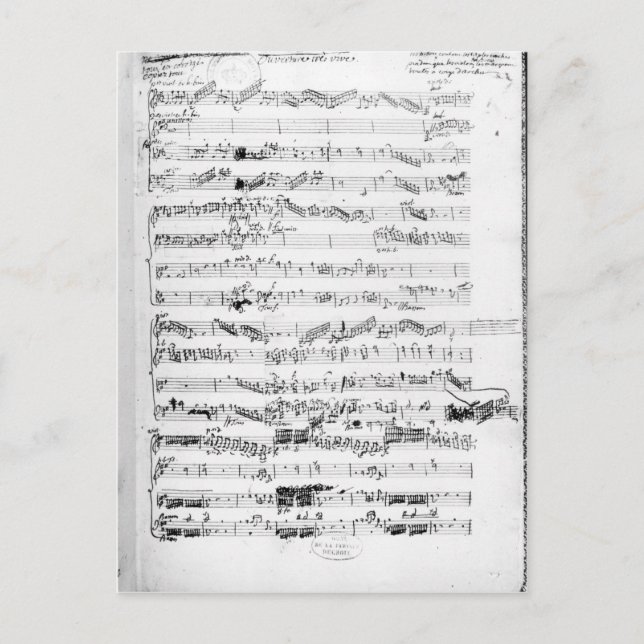 Cartão Postal Página de abertura da pontuação "Les Paladins" (Frente)