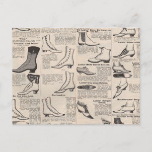 Cartão Postal Página de Catálogo de Sapatos Femininos Antigos Im