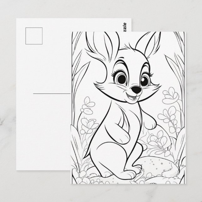 Cartão Postal Página de cores felizes (Frente/Verso)