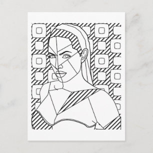 Cartão Postal página de ilustração de arte da linha abstrato da 