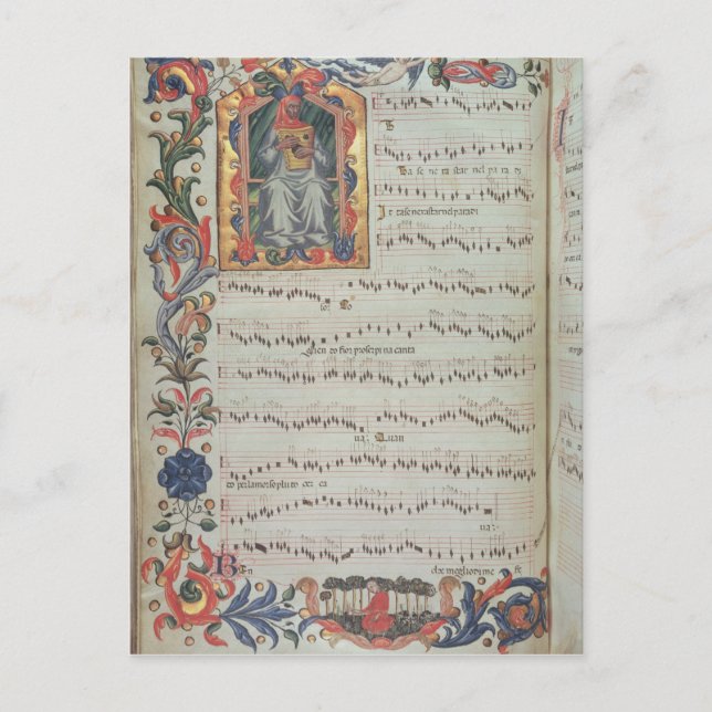 Cartão Postal Página de notação musical com historiamento (Frente)