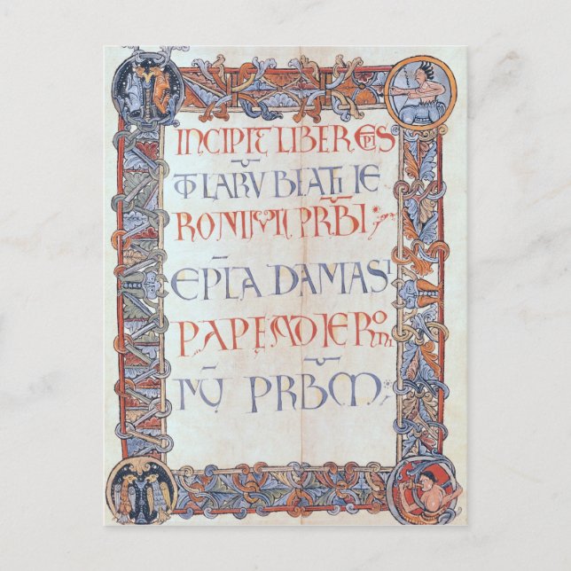 Cartão Postal Página de texto com limite florido (Frente)