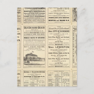 Cartão Postal Página de Texto da Ferrovia de Boston e Maine