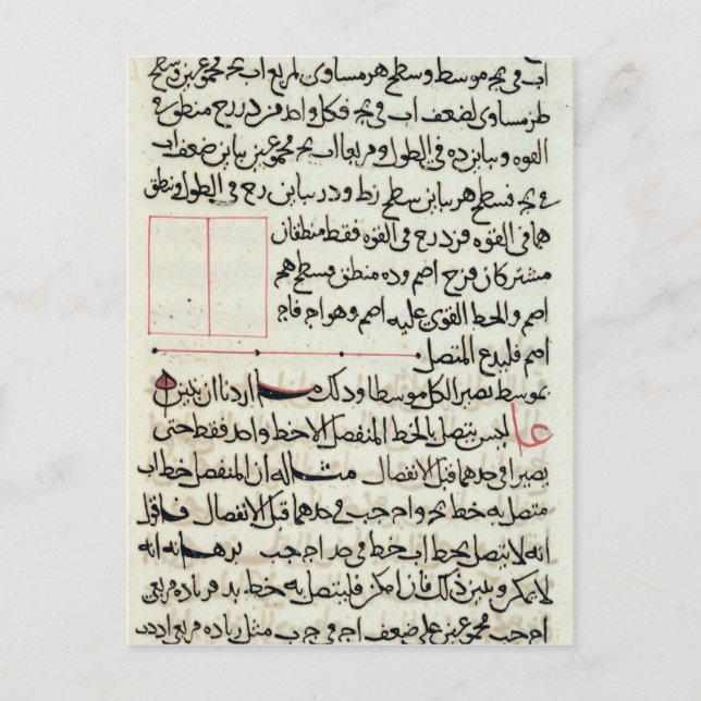 Cartão Postal Página de texto de um 'Elements', um livro geometr (Frente)