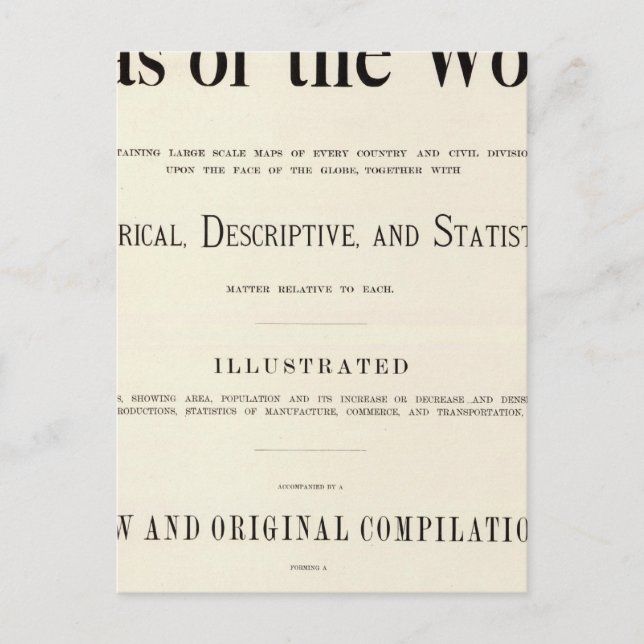 Cartão Postal Página de Título do Atlas Indexado (Frente)