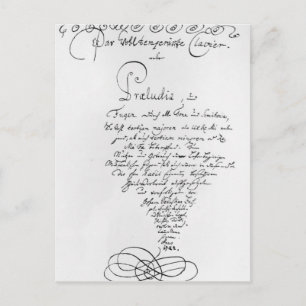 Cartão Postal Página de Título Escrita à Mão de O Cravo Bem Temp