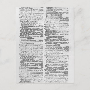 Cartão Postal Página de um Dicionário