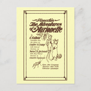 Cartão Postal Página do cobrir Pinóquio 1904