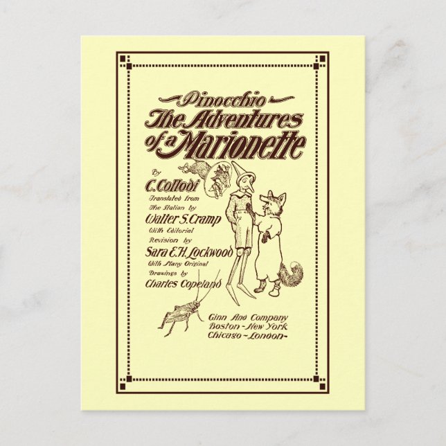 Cartão Postal Página do cobrir Pinóquio 1904 (Frente)