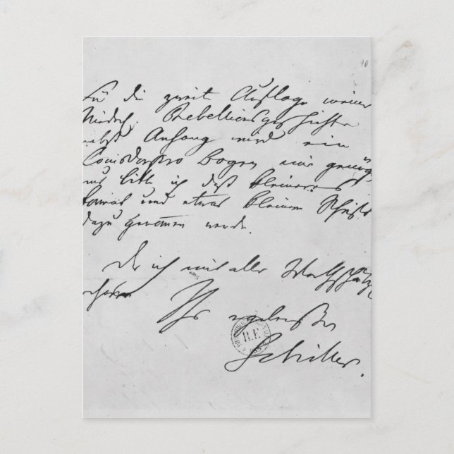 Cartão Postal Página do texto com sua assinatura (Frente)