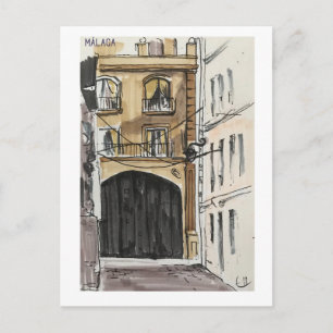 Cartão Postal Páginas do caderno de esboços. Málaga. Marcadores