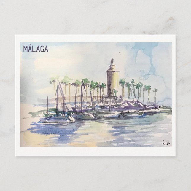 Cartão Postal Páginas do Skethchbook Málaga (Frente)