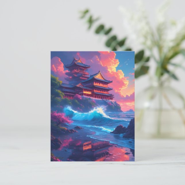 Cartão Postal Pagode Dreamwave pelo Mar (Em pé/Frente)