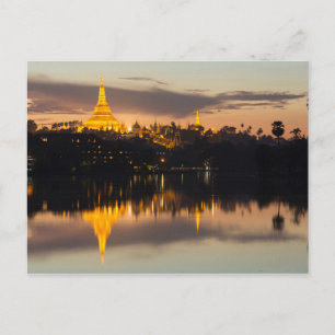 Cartão Postal Pagode Shwedagon, Myanmar, Yangon