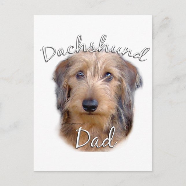 Cartão Postal Pai 2 de Dachshund (com fios) (Frente)