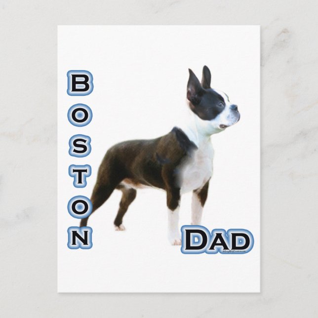 Cartão Postal Pai 4 de Boston Terrier (Frente)