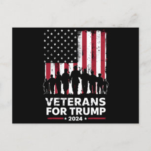 Cartão Postal Pai Avô Veteranos Para Trump 2024 Bandeira America