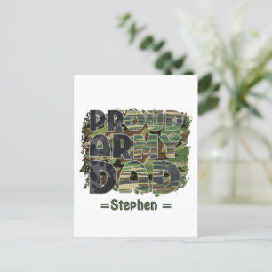 Cartão Postal Pai do Exército Orgulhoso Design Camuflado