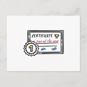 Cartão Postal Pai do Prêmio de certificado do ano