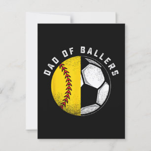 Cartão Postal Pai dos Atletas Pai Filho Jogador de Softbol Futeb