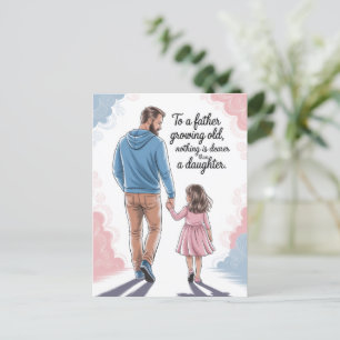 Cartão Postal Pai e Filha Aniversário do Dia do Pai