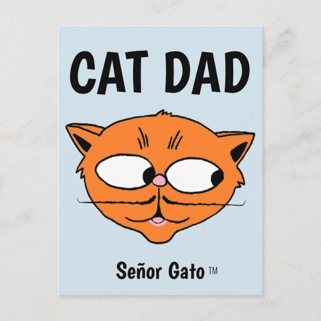 Cartão Postal "Pai Gato" Senhor Gato Bigode Gato (Frente)