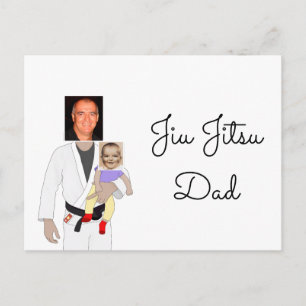Cartão Postal Pai Jiu Jitsu Fotos personalizadas e Texto manuscr