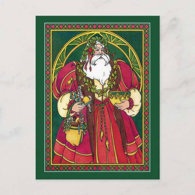 Cartão postal: Pai Natal - Papais noeis - Solstíci (Frente)