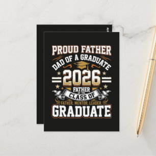 Cartão Postal Pai Orgulhoso Graduado da Turma de 2026