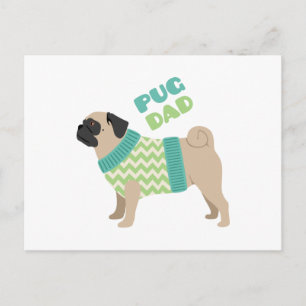 Cartão Postal Pai Pug