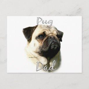 Cartão Postal Pai Pug (castanho claro) 2
