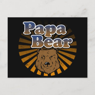 Cartão Postal Pai Urso, Dia dos Pais Legal Visual Vintage