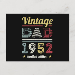 Cartão Postal Pai Vintage 1952 70 Birthday Gift Men Retro