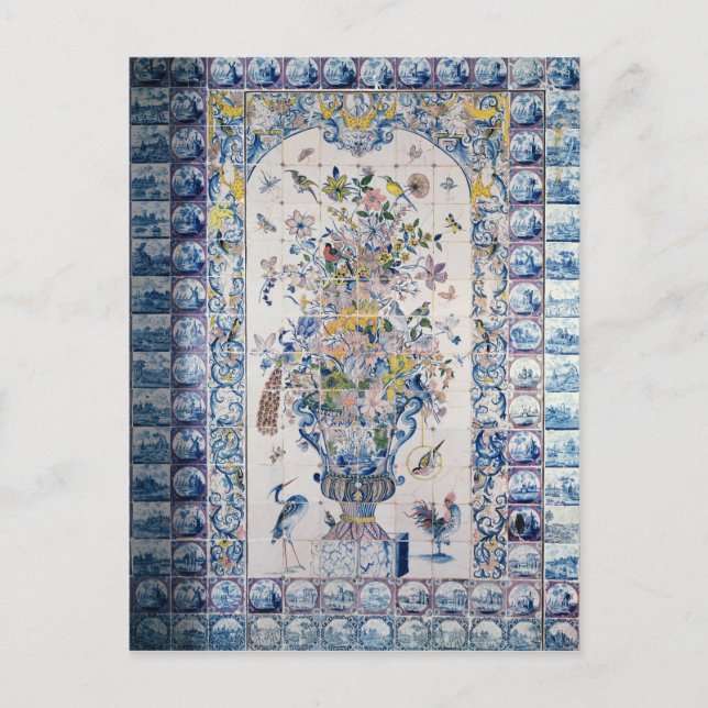 Cartão Postal Painel do azulejo de Delft do banheiro (Frente)