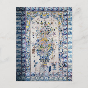 Cartão Postal Painel do azulejo de Delft do banheiro