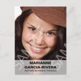 Cartão Postal Painel Transparente Branco do Ator