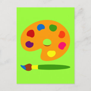 Cartão Postal Paint Palette Art