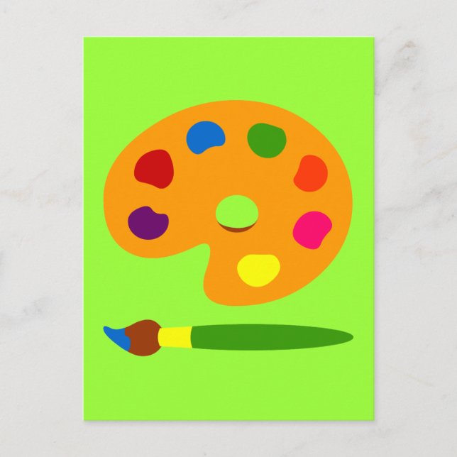 Cartão Postal Paint Palette Art (Frente)