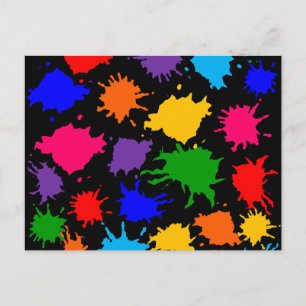 Cartão Postal Paint Splatter