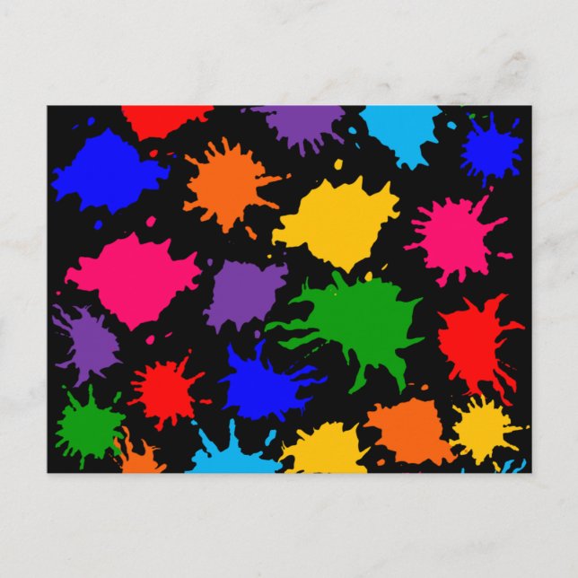 Cartão Postal Paint Splatter (Frente)