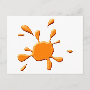 Cartão Postal Paint Splodge Laranja