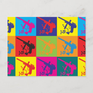 Cartão Postal Paintball Pop Art