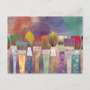 Cartão Postal Paintbrushes
