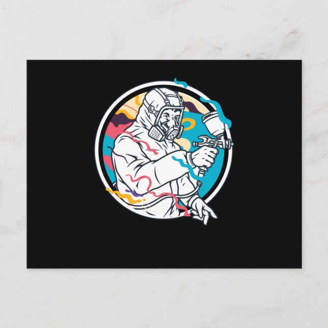 Cartão Postal Painter Paint Spray Gun (Frente)